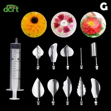 10 шт. желатиновые художественные иголки в каждом наборе+ 1 шт. игольчатая трубка 3D желатин искусство пудинг цветы торт украшение формы иглы инструменты