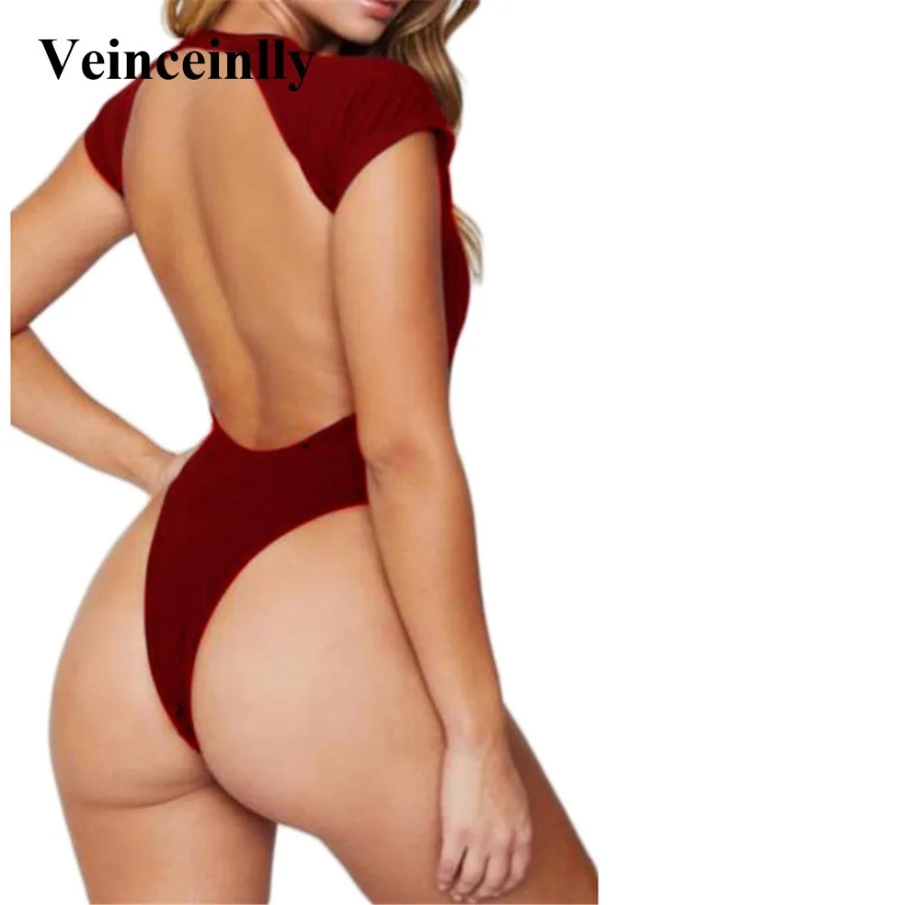 

Sexy High Cut One Piece Swimsuit Women Swimwear Female 2018 Bather High Neck Bathing Suit Swim Wear Monokini Lady Y886
