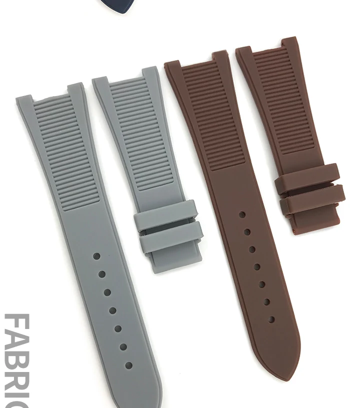 25 мм резиновые силиконовые часы ремешок черный коричневый водонепроницаемый складной ремешок для часов с пряжкой подходит для PATEK k часы серии
