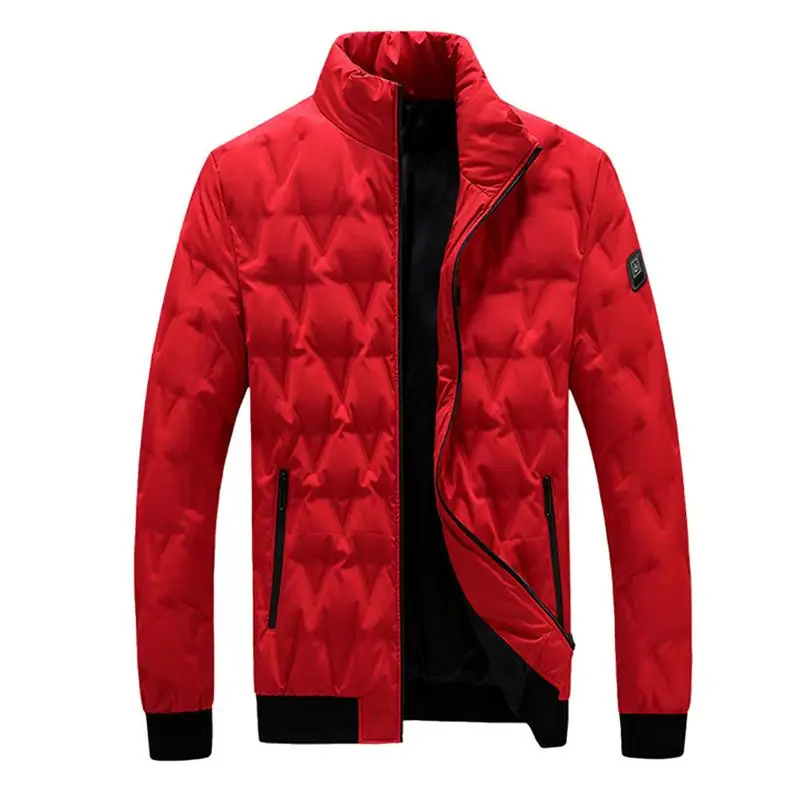 Уличная походная куртка зимняя с длинными рукавами Смарт USB с подогревом пуховое пальто Спортивное теплосберегающее пальто - Цвет: red 2XL
