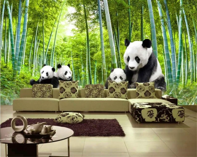 Beibehang Cute black and white panda natural landscape 