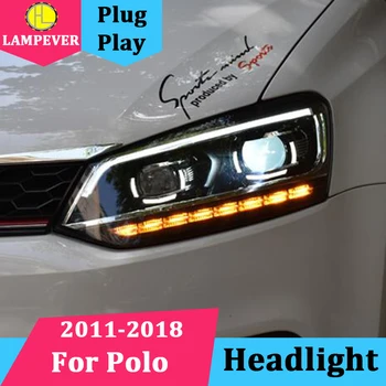 

Car Headlamp for 2011-2018 VW Polo Headlights Dynamic turn signal New Polo LED Headlight DRL Bi Xenon Lens High Low Beam Parking