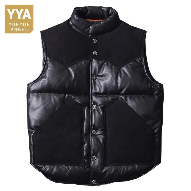 

2019 S-4XL New Winter Mens Genuine Sheep Leather Vest Fashion Sheepskin Real Leather Solid Sleeveless Mens Single Breasted Vest