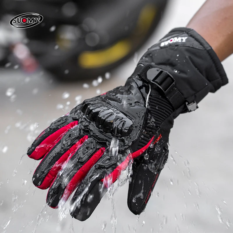 Suomy зимние теплые мотоциклетные перчатки водонепроницаемые ветрозащитные мотоциклетные перчатки с сенсорным экраном