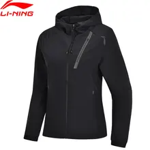 Li-Ning, женские куртки для бега, обычная посадка, 92% полиэстер, 8% спандекс, Водонепроницаемая подкладка, с капюшоном, спортивные ветровки AFDP048 WWF917