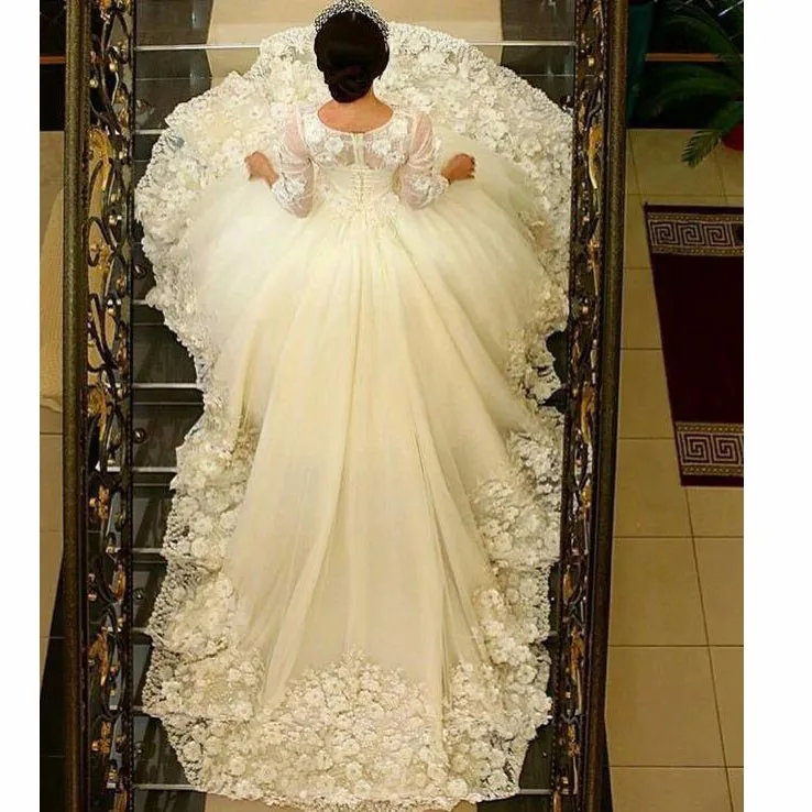 Muslim-Vestido-de-noiva-Ball-gown-Wedding-Dress-Appliqued-Long-Sleeve-Wedding-Dresses-2016-vintage-wedding (3)