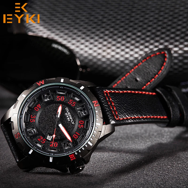 

Men's Military Waterproof Sport Quartz Wristwatches EYKI Male Fashion Large Stereoscopic Dial Luminous Watch Relogio Masculino