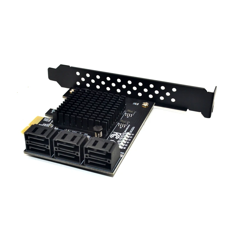 Marvell 88SE9215 чип 6 портов SATA 3,0 Для PCIe Плата расширения PCI Express SATA адаптер SATA 3 конвертер с теплоотводом для HDD