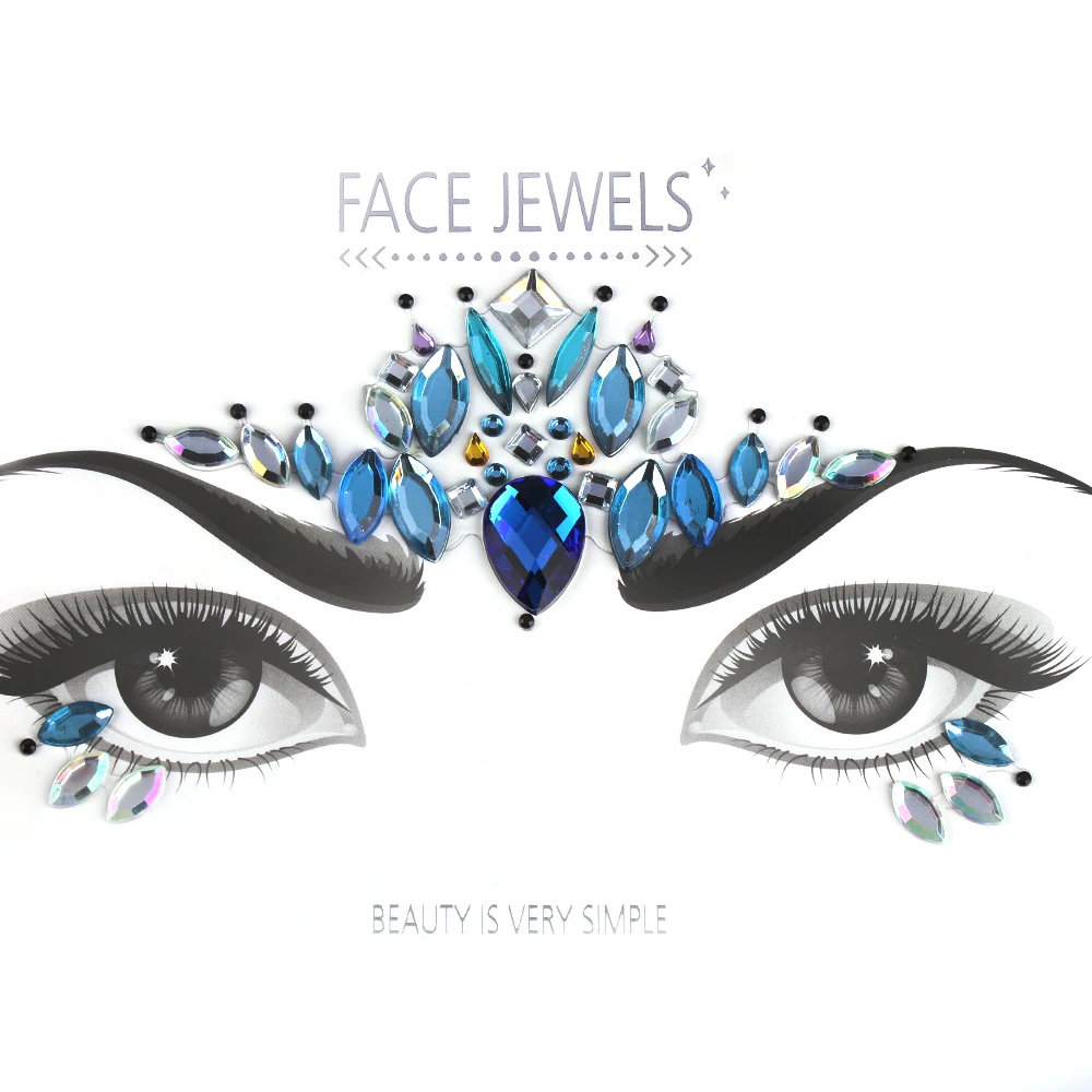 

Hot Sale New 3D Crystal Handpicked Temporary Eye Tattoo Eyeshadow Eyeliner Face Stickers Festival Party Makeup Body Art Decor