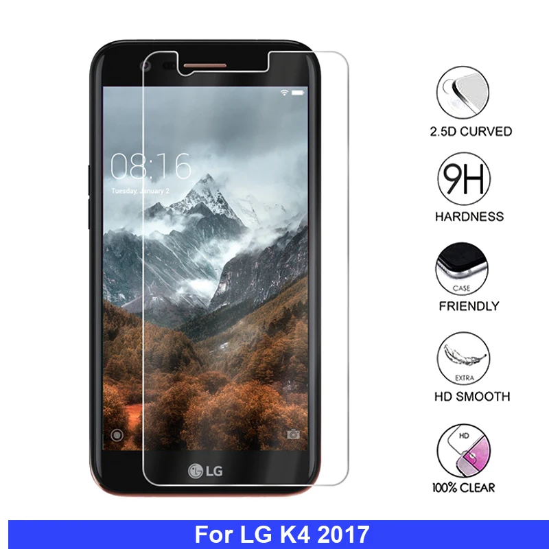 2 шт для LG K4 2017 закаленное стекло 9H 2.5D Премиум Защитная пленка экрана M160 Phoenix 3 Fortune |