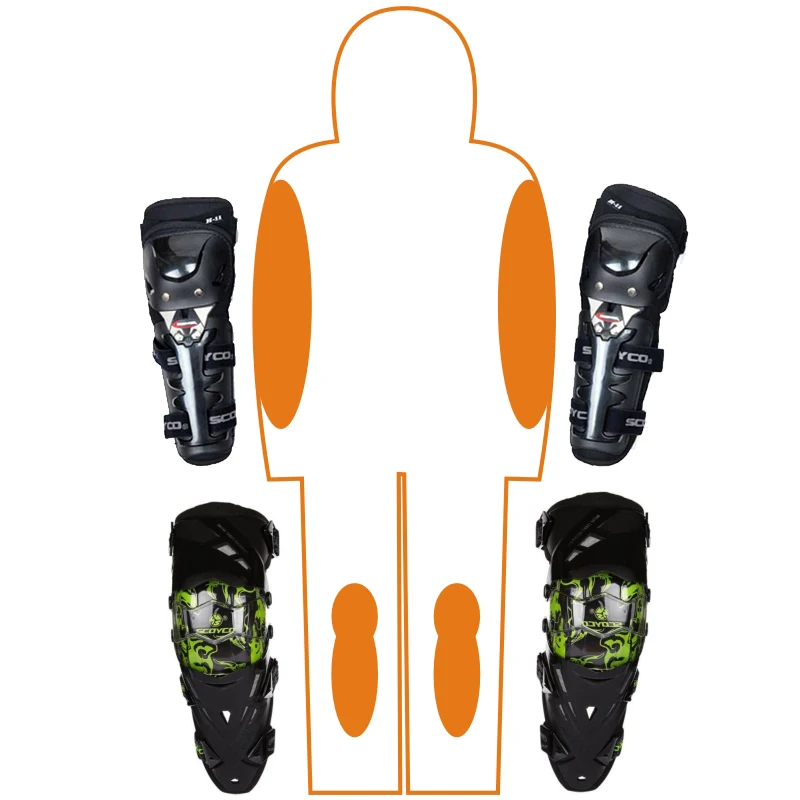 Мотоциклетная защита для коленей и локтей гонка на мотобайке Велоспорт Шлем Колено Протектор Мотокросс Proctective охранники