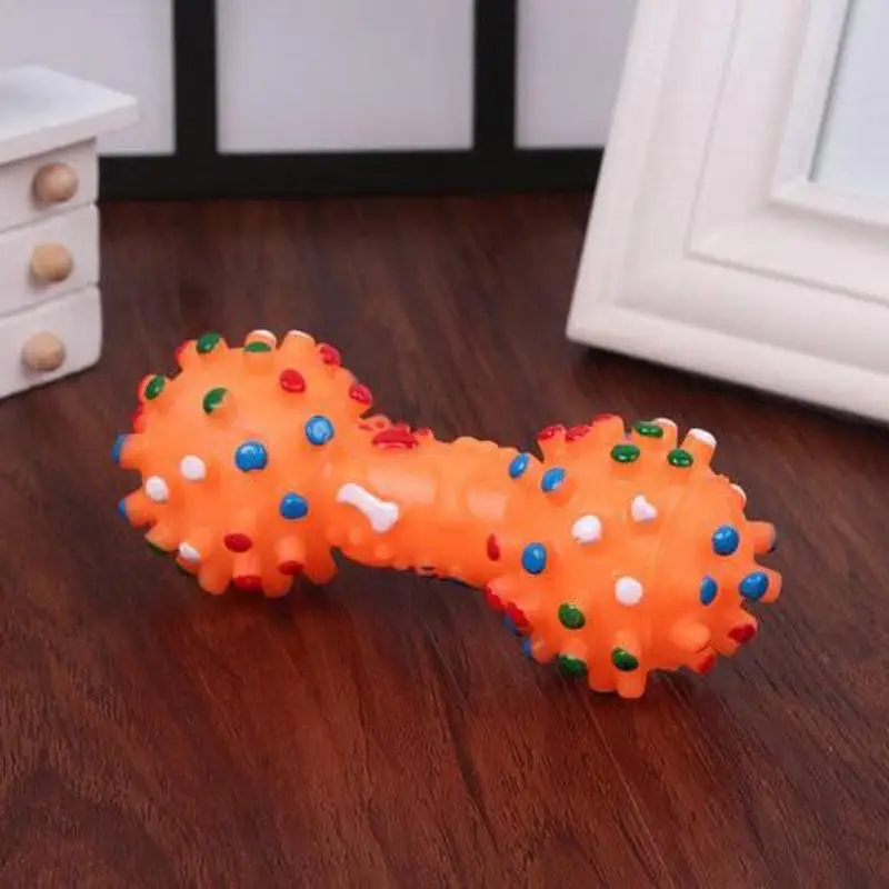 Colorful Dog Toys Dumbbell Bone Shaped Soft Rubber Toys For Perro Chew