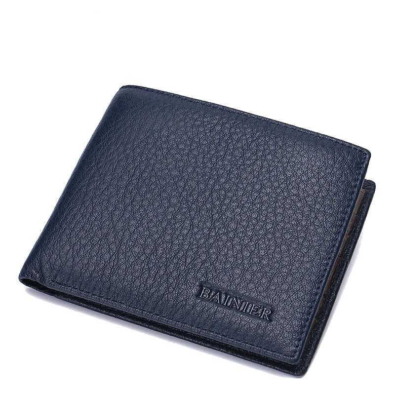 

GENMEO New Arrival Genuine Leather Bifold Wallets Men Cow Leather Card Holder Coin Purse Clutch Money Bag Bolsa