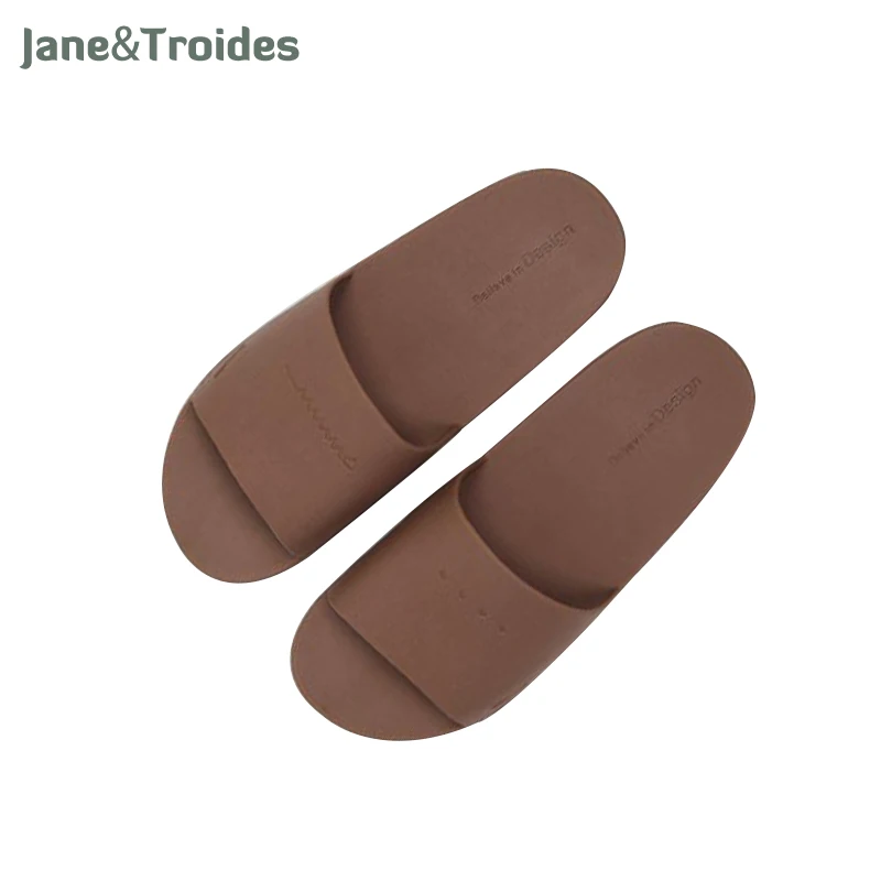 

Summer Home PVC Men Slippers Open Toe Hollow Out Anti Slip Bath Shower Flip Flops Beach Casual Sandals Fashion Indoor Man Shoes