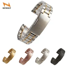 Neway Stainless Steel Watch band Silver Black Rose Gold Watch Strap Bracelet Men Women Watchband 14 16 18 20 22 24mm Relojes