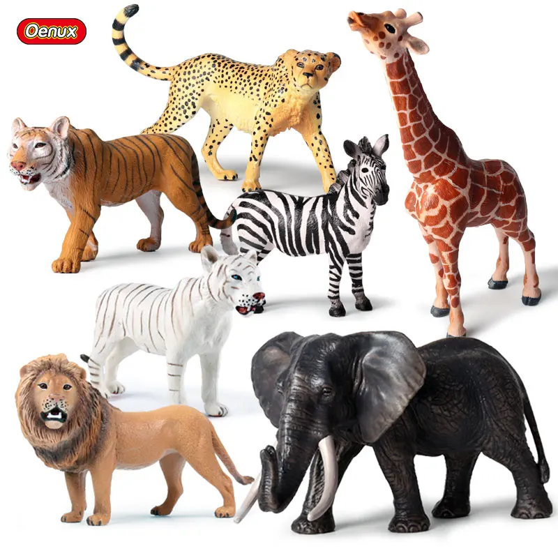 Oenux африканский дикий зоопарк Лев моделирование животные Тигр Слон фигурка модель Фигурка образование игрушки подарок на день рождения для детей