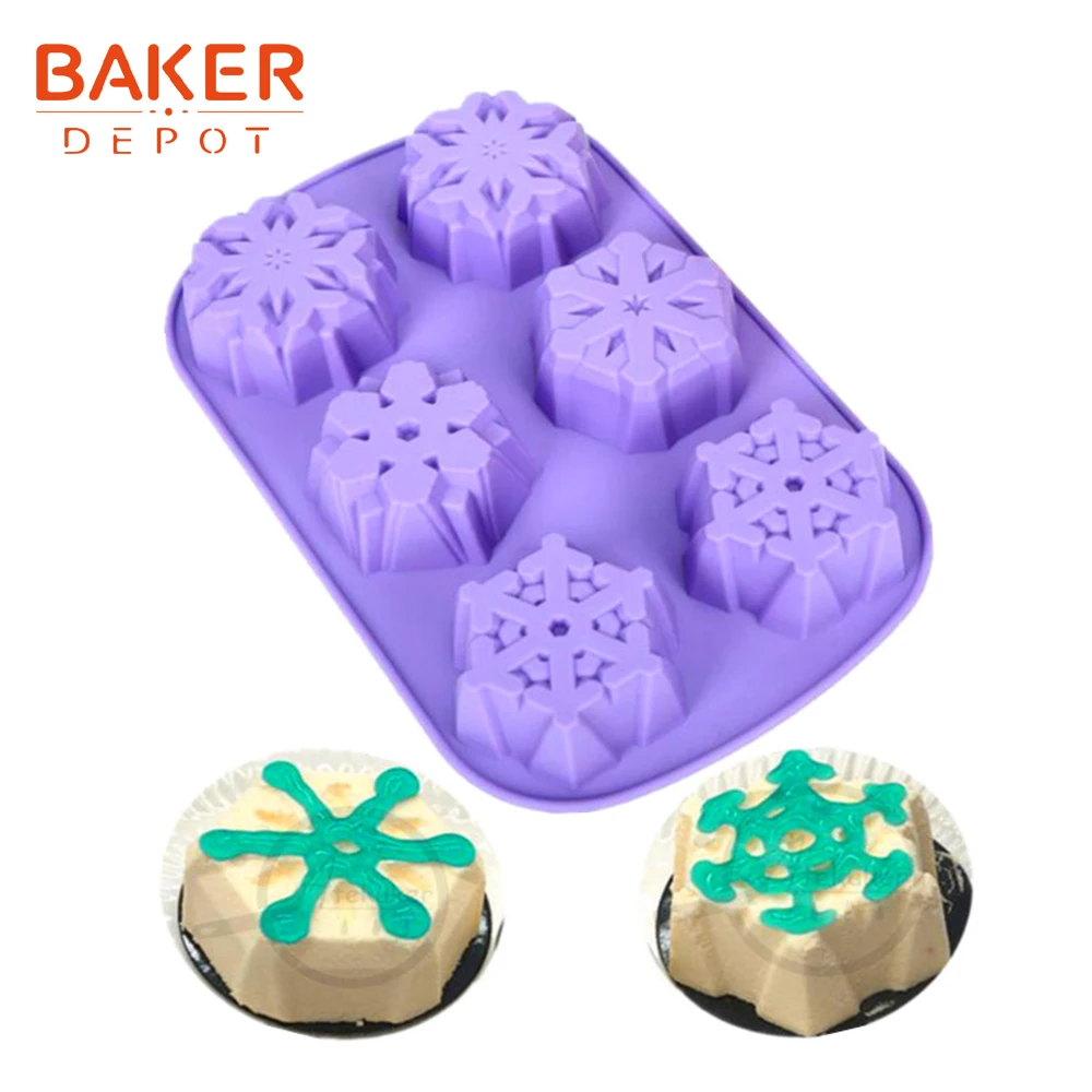 

BAKER DEPOT Snow Shape Pudding Jello Molds Silicone Soap mold Mousse Cake Bakeware Tools Pastry Bread Tool DIY christmas