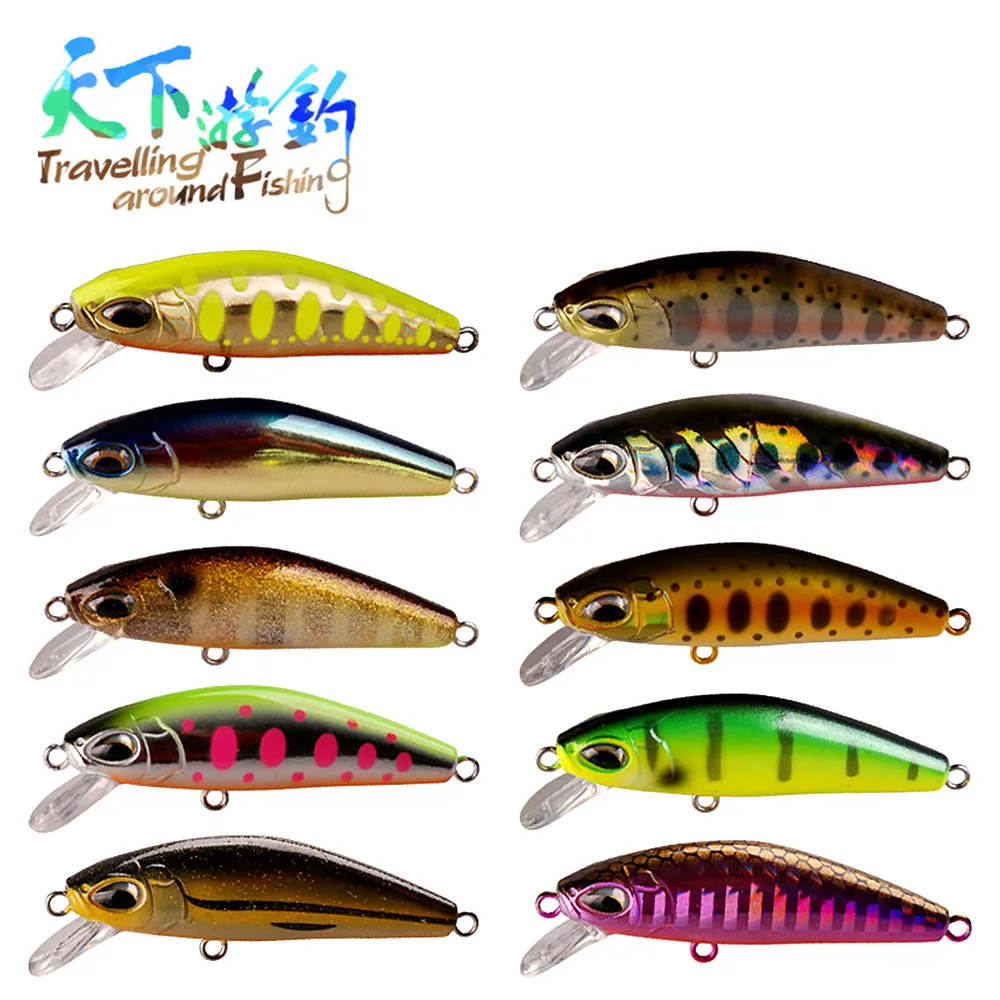  TAF Hot Selling Small Minnow Lure 5cm 6.1g Assorted Colors Hard Bait with France VMC Hook Flexible 