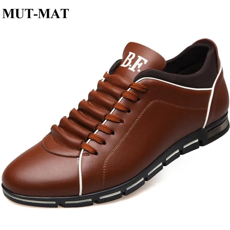 

Big Size 39-50 Leather Shoes Simple Leisure England Style Damping Casual Men's Solid Color Breathable Sneakers