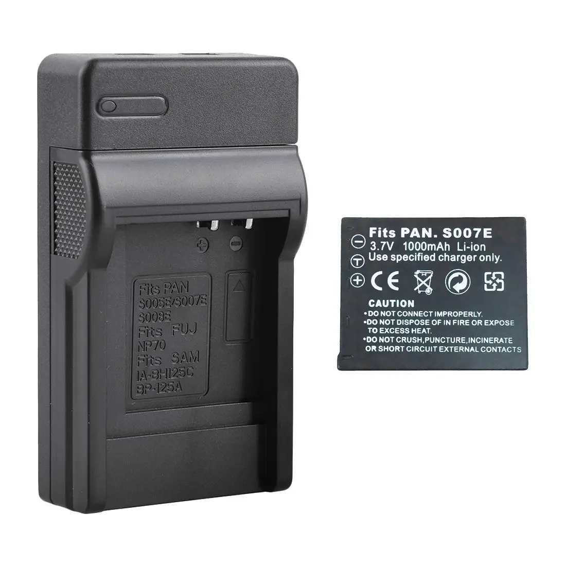 Battery +charger for Panasonic Lumix CGA S007E DMC TZ5 DMC TZ4 DMC TZ3