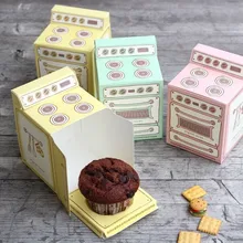 30 Uds diy horno Vintage impreso regalo cupcake caja molde para pastel fiesta favor caja de embalaje creativo galleta nougat caja de regalo pequeña