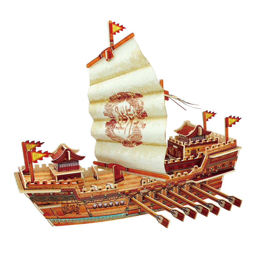 

UTOYSLAND Soochow Battleship 3D Assembled Wooden Puzzle Military Ships Model Stem Toys for Home Decor