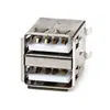 Двойной разъем USB типа A для пайки, 10 шт., разъем для печатной платы, вертикальный 4-контактный разъем с разъемом USB типа A, на 180 градусов ► Фото 2/4