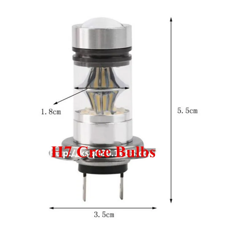 2 шт. Автомобильная Canbus Светодиодная подсветка 20SMD Cree чип 100 Вт светодиодный H7 противотуманные фары DRL огни+ обход проводки декодер для MercedesBenz