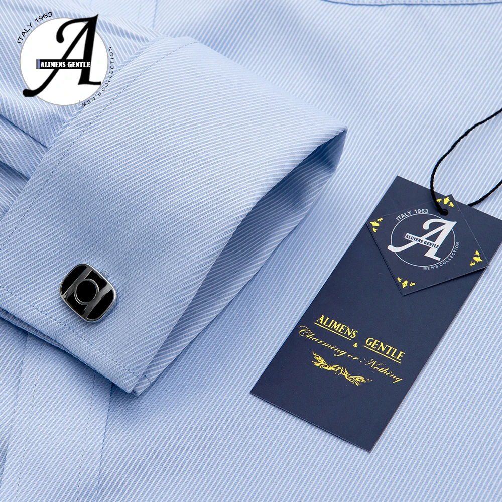 Alimens و لطيف لنا حجم الفرنسية صفعة الرجال اللباس قميص طويل الأكمام زر الكم تشمل زائد حجم 18.5 الرقبة 18 الرقبة 17.5 الرقبة 17 الرقبة