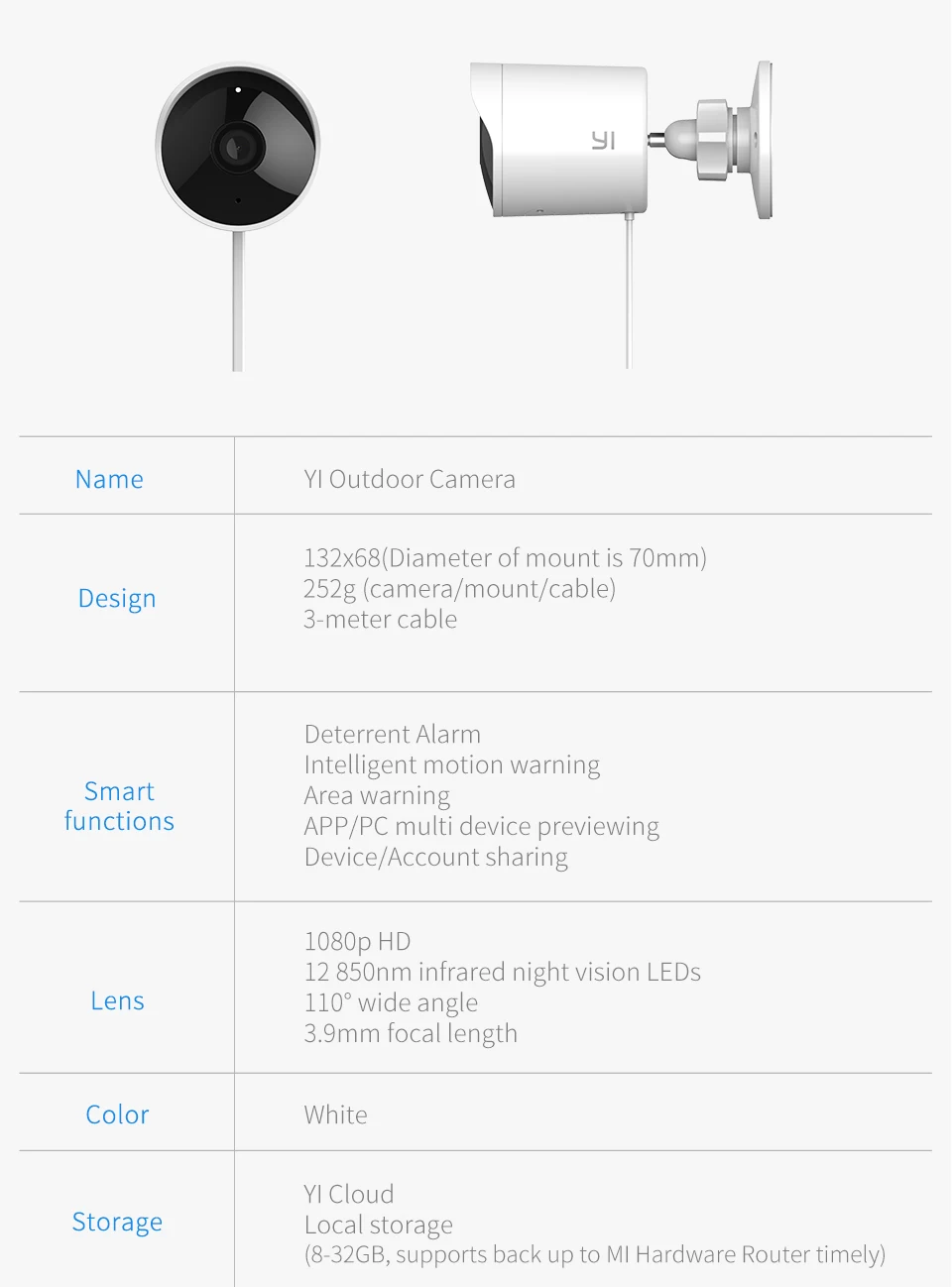 YI наружная камера WIFI 2,4G Беспроводной безопасности IP Cam Разрешение Водонепроницаемый обнаружения движения видеонаблюдения Системы облако