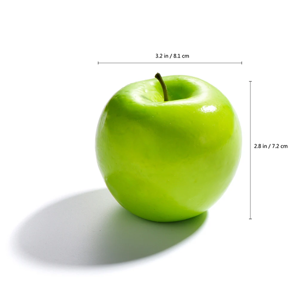 6 шт./компл. искусственные красные яблоки/зеленых яблок/груши поддельные моделирование фрукты дома Кухня шкаф украшение ремесло - Цвет: Green Apple