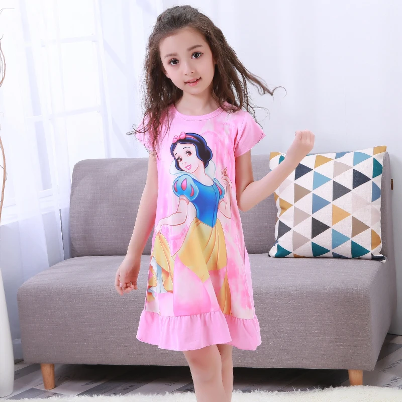 

Girl Home Clothes 3-12Y New 2019 Summer Style Girl Nightgowns Dress Children Cloth Girls Sleepwear Kids Girls Princess Young