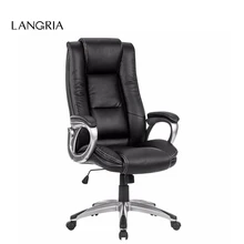 LANGRIA Современный эргономичный офисный стул с высокой спинкой из кожи с двойной мягкой спинкой и сиденьем с толстыми мягкими подлокотниками