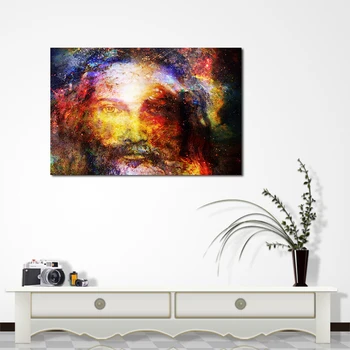 

Colorful Starry Jesus Canvas Painting Jesus Christ Print Wall Art Pictures For Home Church Decoration