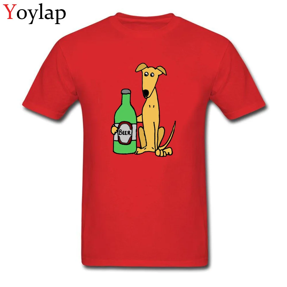 Greyhound Dog with Large Beer_red