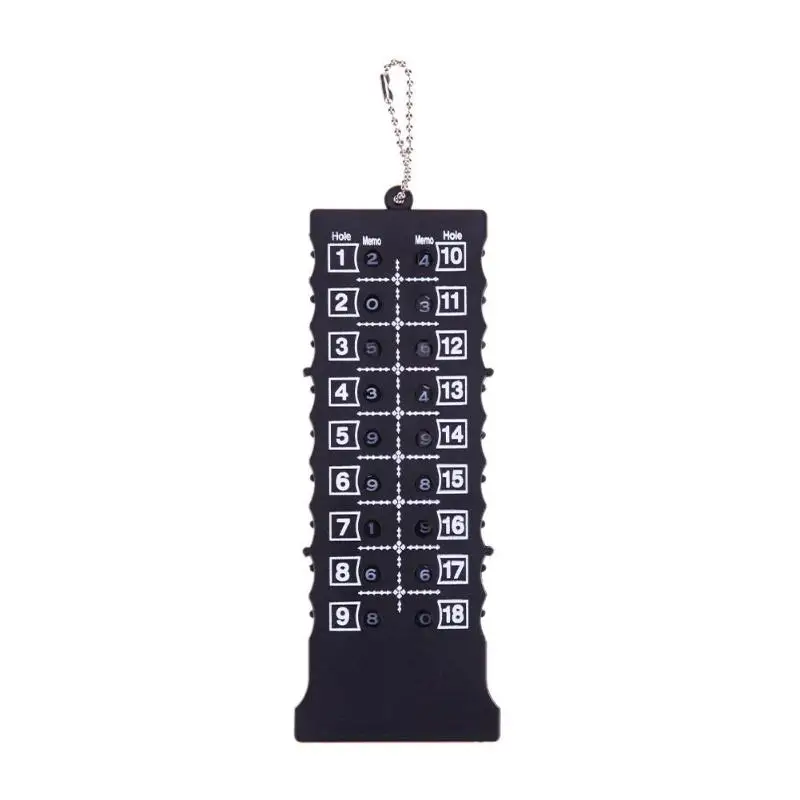 

Practical 18 Hole Golf Stroke Score Card Counter Golf Score Indicator with Key Chain Environmental Golf Score Counter Black New