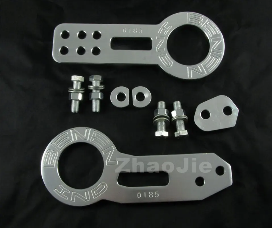 BENEN IND 0185 Industries Front & Rear Trailer Tow Hook Silver fit INTEGRA  RSX EG EK DC DC2 CRX Accord Prelude