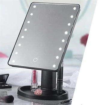 

LED Touch Screen Makeup Mirror Professional Vanity Mirror With 16/22 LED Lights Health Beauty Adjustable Countertop 180 Rotating
