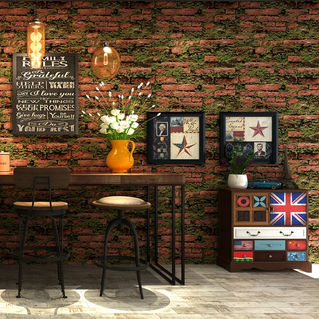 Personality Gr Brick Wallpaper Vintage Stone Retro Wall Paper Personality Gr Brick Wallpaper Vintage Stone Retro Wall Paper Barber Salon Clothing Background Papel