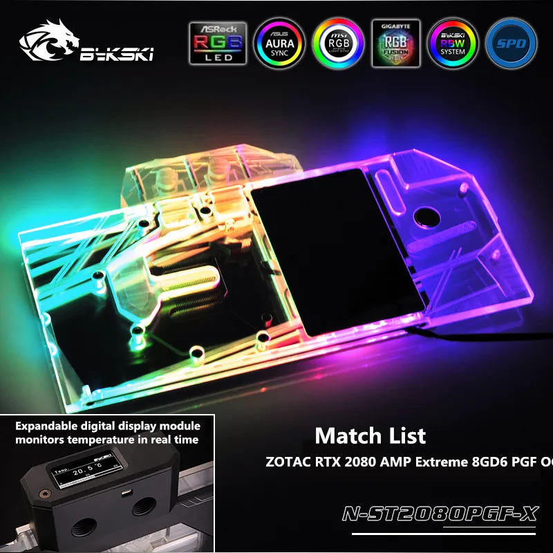 Bykski Full Cover GPU Water Block For ZOTAC RTX 2080 AMP