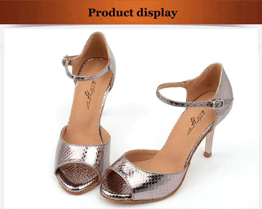 salão salsa latina sapatos salto prata 8.5cm
