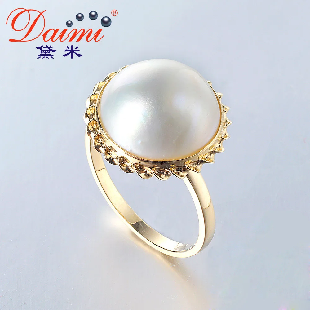 

DAIMI 12.5-13mm Large Mabe Ring 14K Gold Ring Jewelry Gift