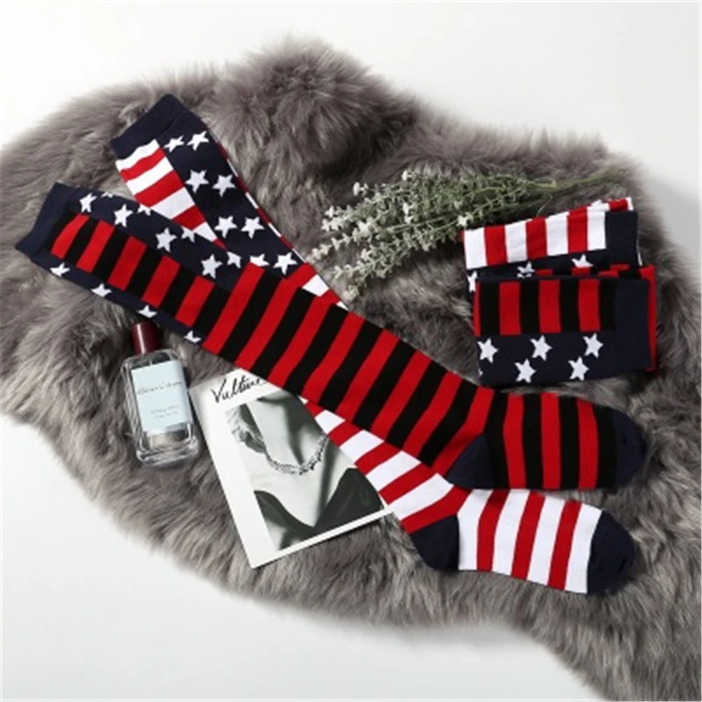 2 Pair Men Women's Sport Football Soccer Stripe Long Socks Over Knee