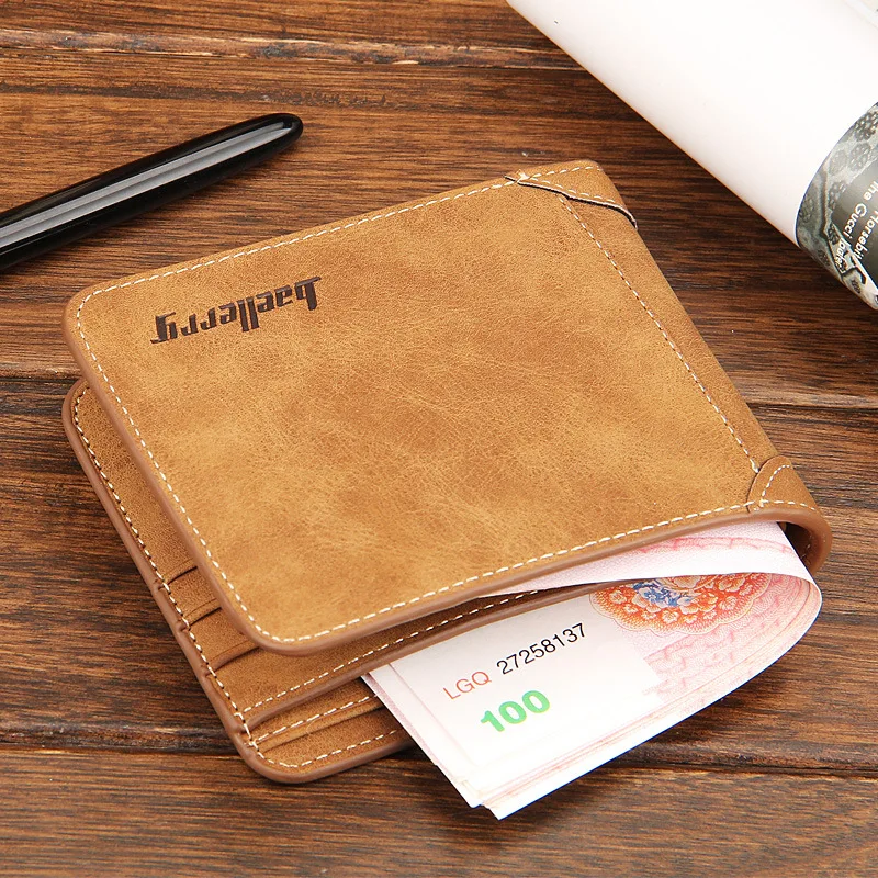 

Casual Handsome Men Wallets Short Brown Pu Leather Wallet Men Top Quality  Famous Brand Designer Carteira Masculina