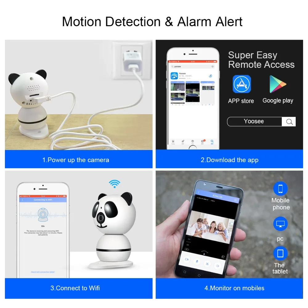 Home Security PET Camera Wireless Smart Baby WiFi Camera Audio Video Recorder Surveillance Baby Monitor  Mini CCTV Camera Yoosee