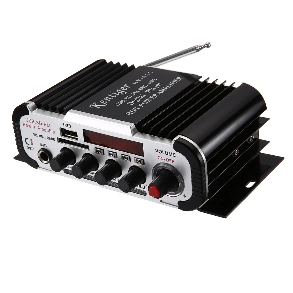 HY 600 стерео Мощность усилители 4 Каналы с удаленным Управление FM MP3 USB