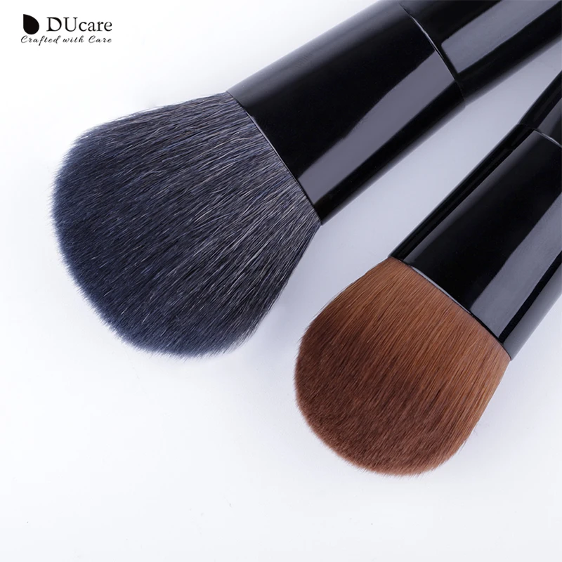 DUcare, 2 шт., кисть для нанесения основы, кисть для пудры, натуральные волосы, портативные Кисти для макияжа, для крема, минеральные кисти для макияжа
