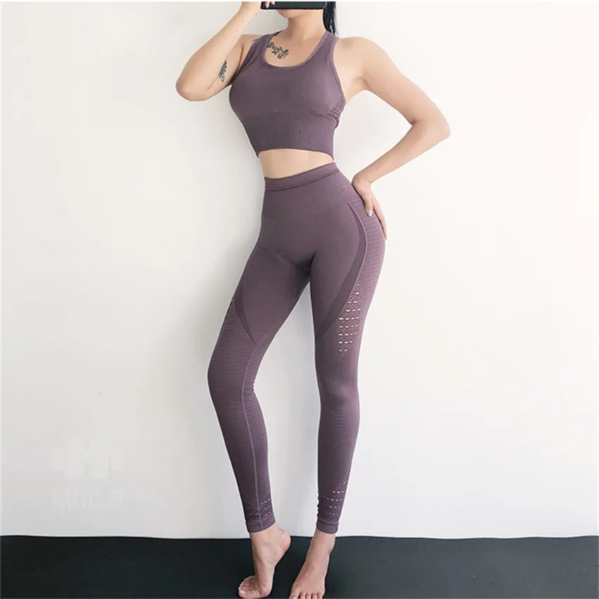 

Women Gym Sets 2 Piece Seamless Yoga Sets Women Gym Clothes Sportswear Female Workout Set Active Wear ropa deportiva mujer