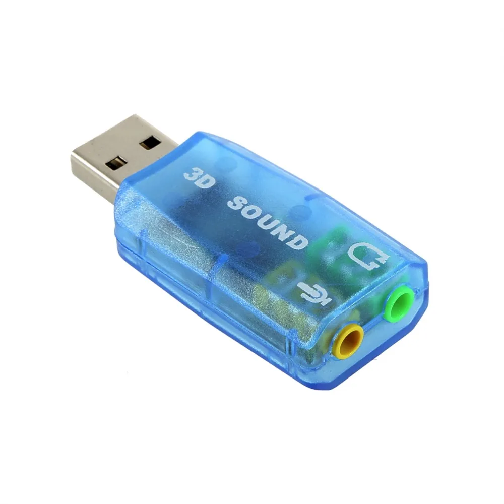 1 шт. 3D для аудио карты USB Адаптер микрофона/динамика объемный звук 7 CH ноутбука