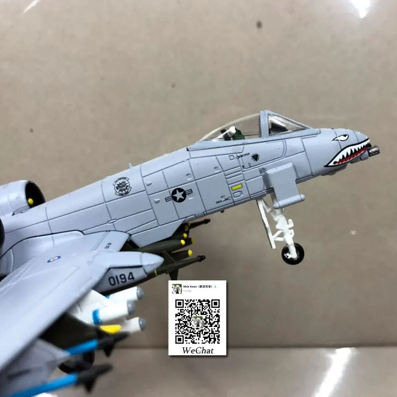 WLTK 1/100 масштаб A-10 Thunderbolt II Warthog Штурмовик 23-й TFW Летающие тигры литая под давлением металлическая модель истребителя игрушка для коллекции